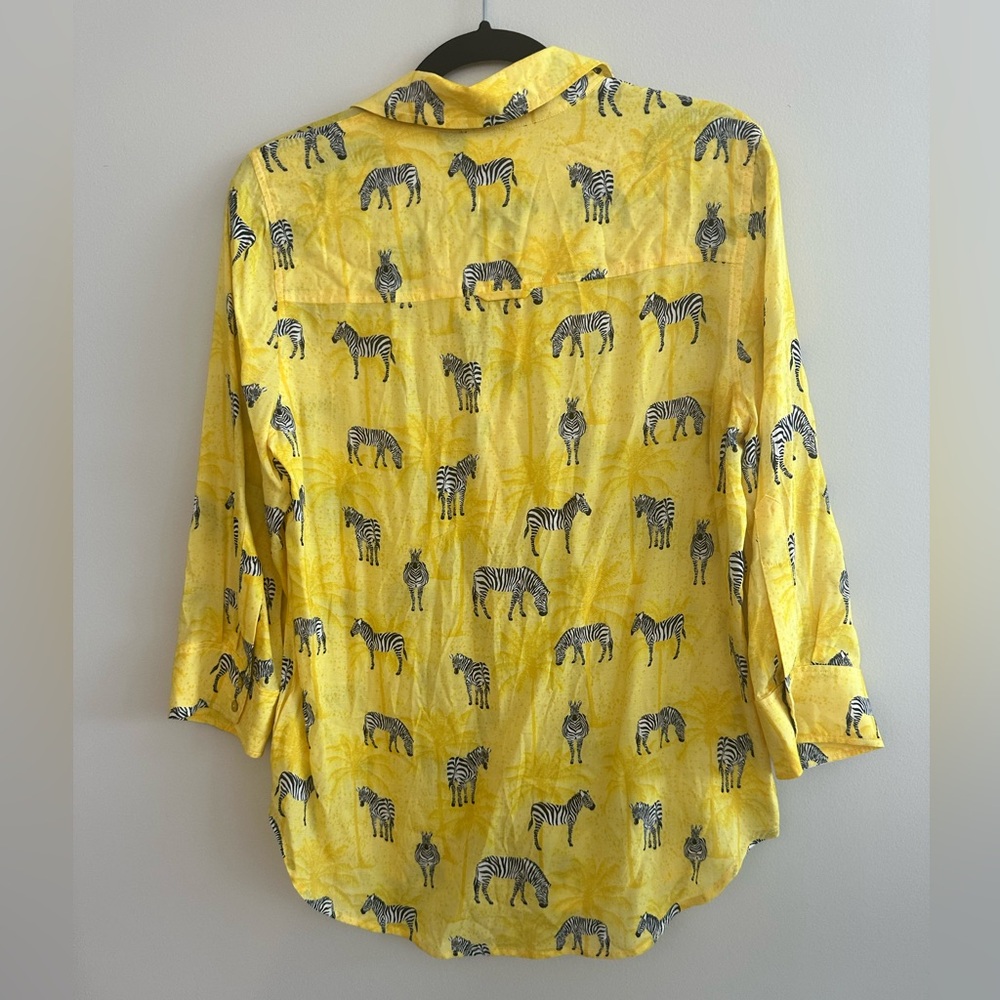 L'Agence Camille Zebra Blouse in Yellow NWOT - Picture 4 of 5